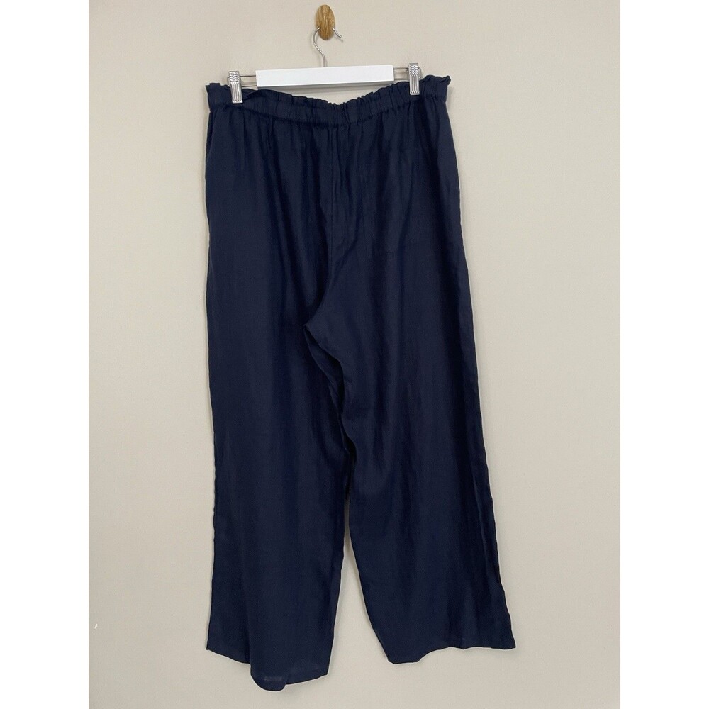 J.Crew Soleil Wide Leg Pant 100% Linen Elastic Waist NWOT Size L Large - Picture 11 of 11